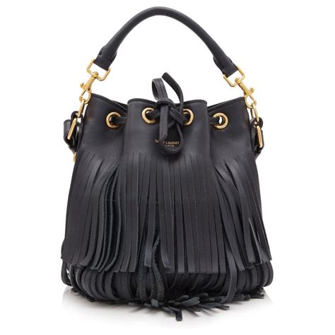 ysl emmanuelle bucket bag small|SAINT LAURENT Calfskin Small Emmanuelle Fringe .